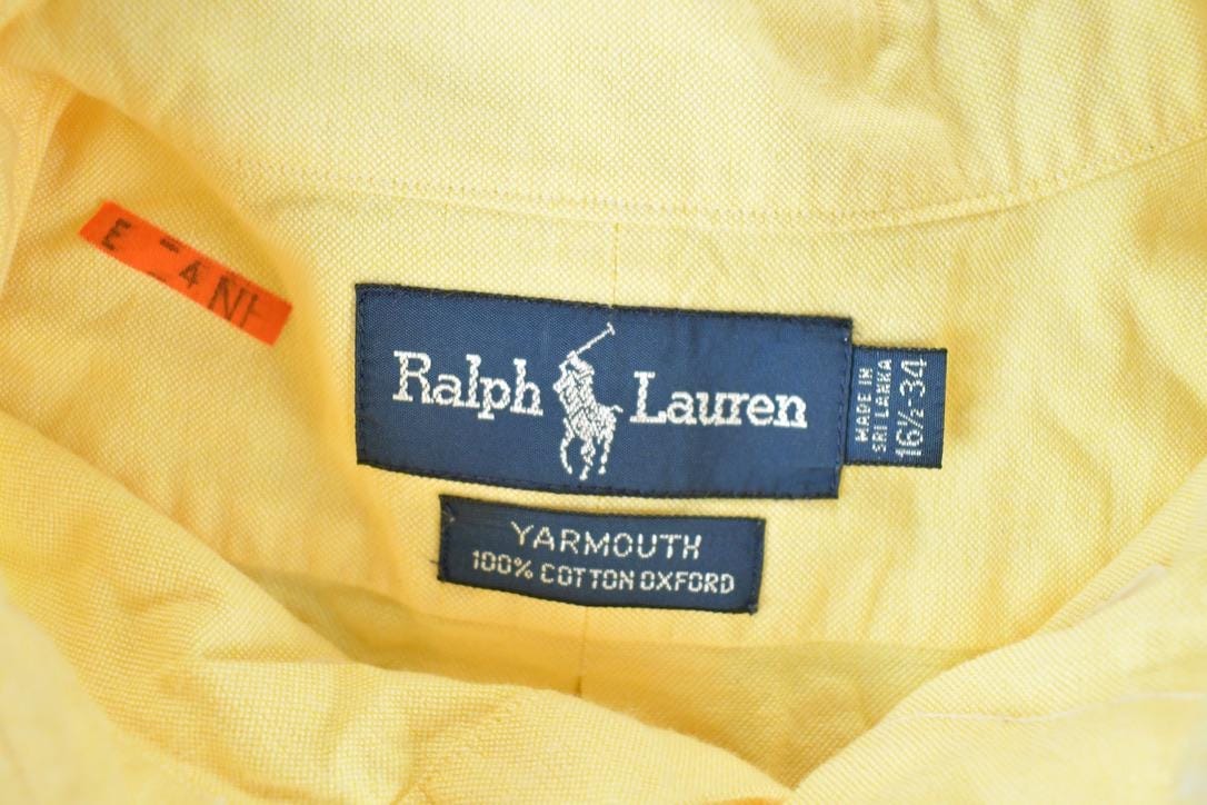 Polo Clothing > Men's Clothing > Shirts & Tees > Oxfords & Button Downs Vintage 1990s Ralph Lauren Yarmouth Button Up Shirt Mens L