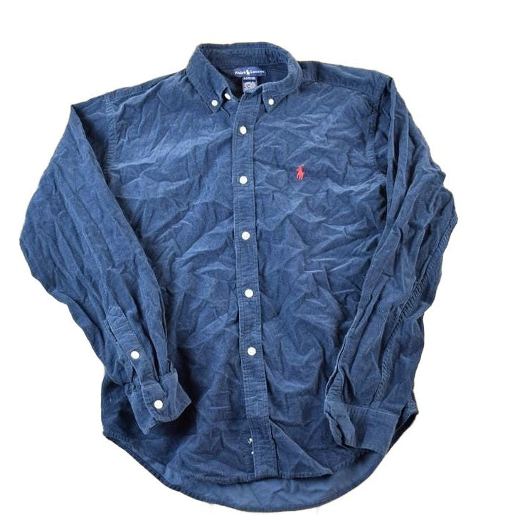 Polo Clothing > Women's Clothing > Tops & Tees > Blouses Vintage 90s Ralph Lauren Corduroy Button-Up Shirt Youth L