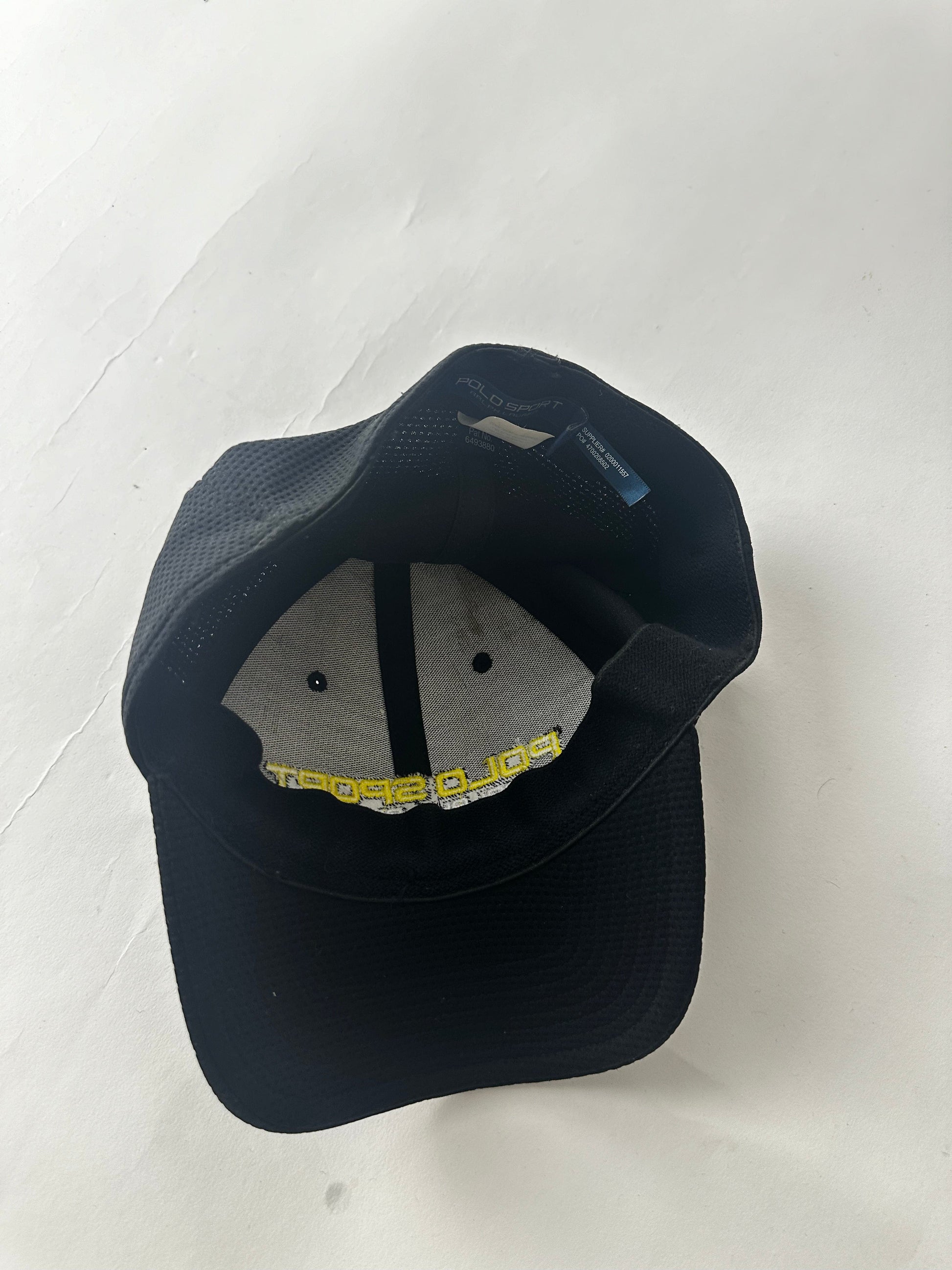 Polo Sport Ralph Lauren Hat Cap Adult M L Black Fitted Golf