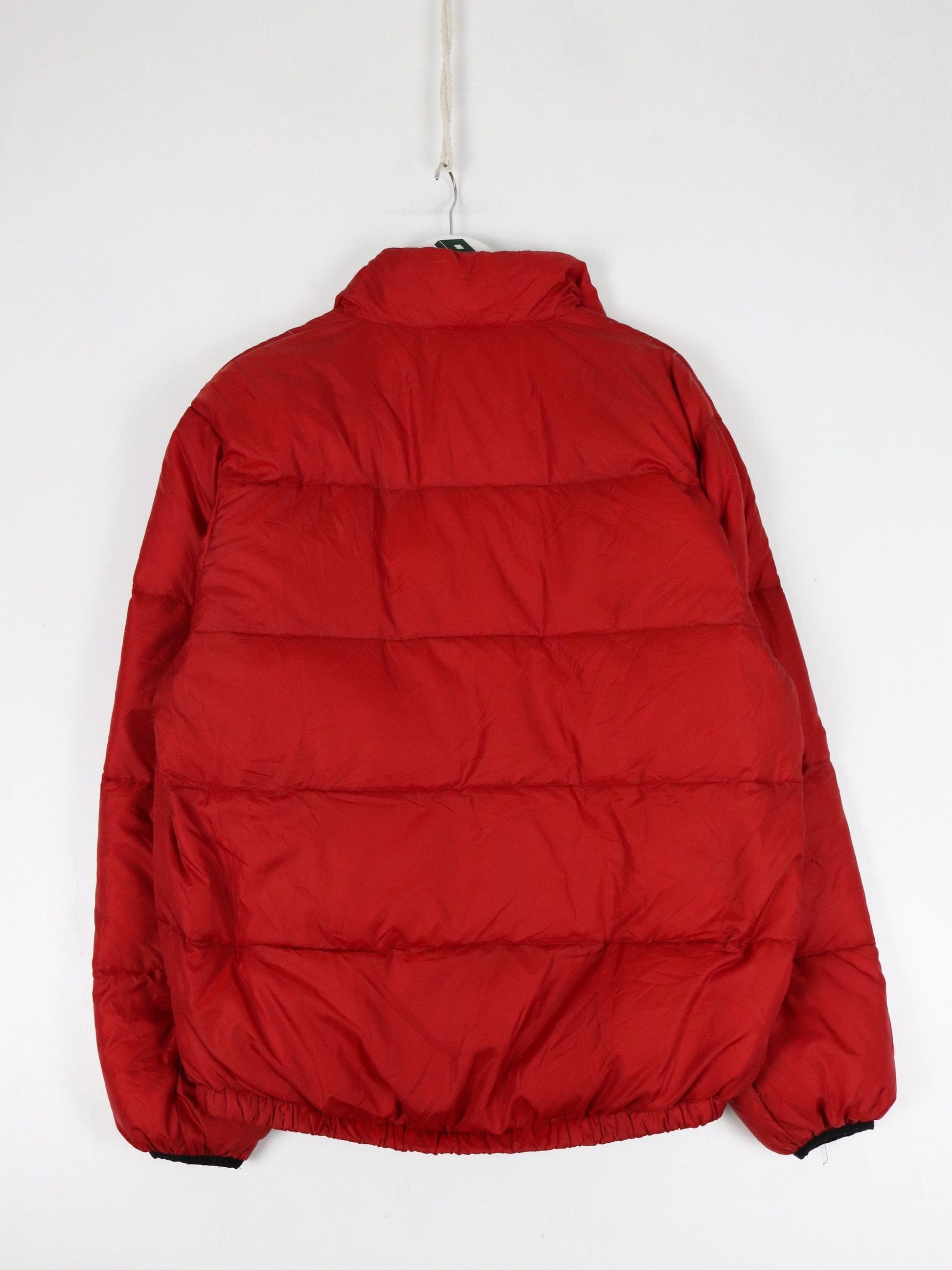 VINTAGE Polo Ralph Lauren Men Jacket Large Red Logo Full Zip Mock Neck READ