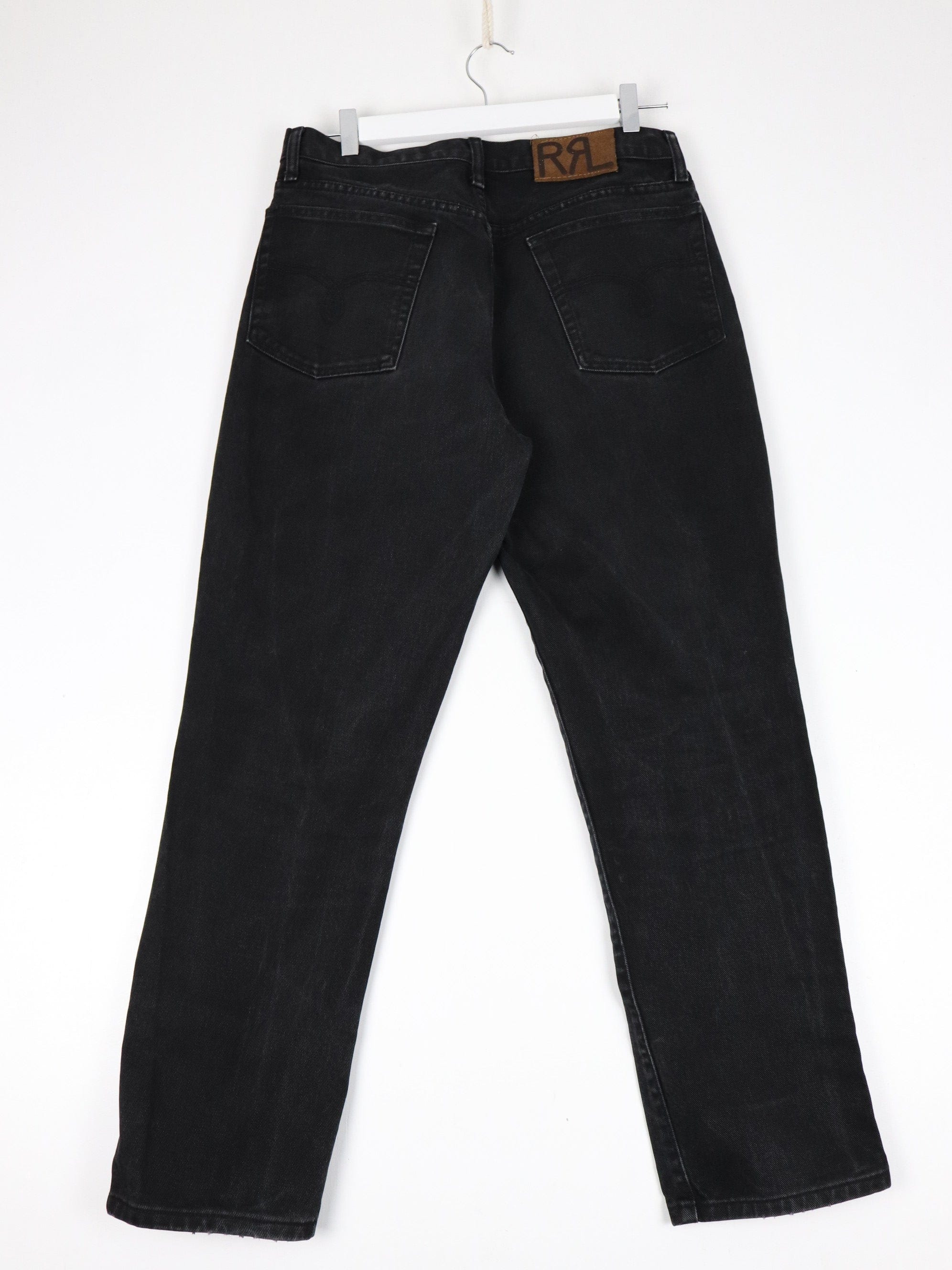 Ralph Lauren RRL Jeans Mens 30x34 Black Denim Straight hotsell Grunge Retro Flawed 90s