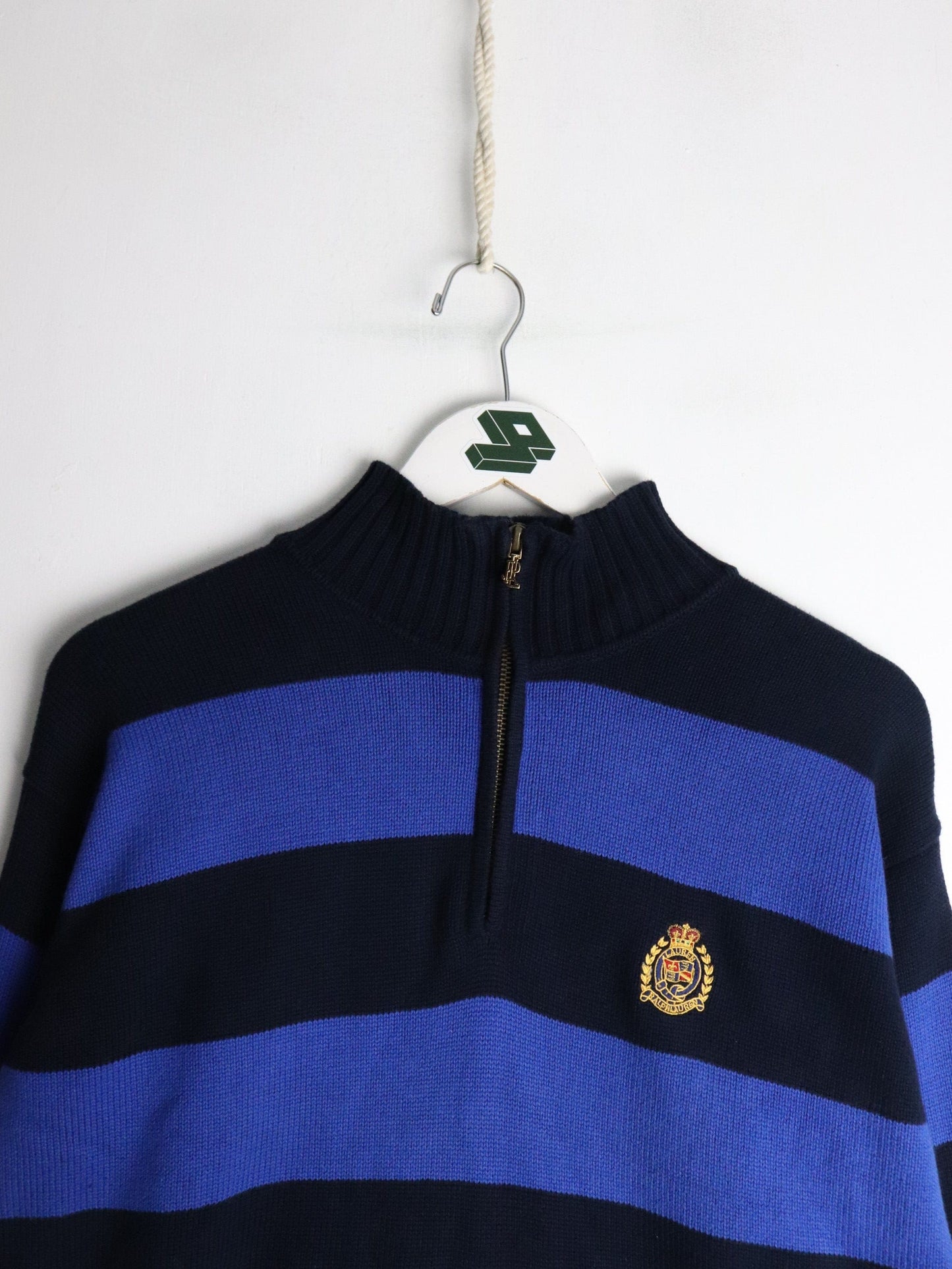 Polo Knitwear Lauren Ralph Lauren Sweater Womens Large Blue Knit Quarter Zip