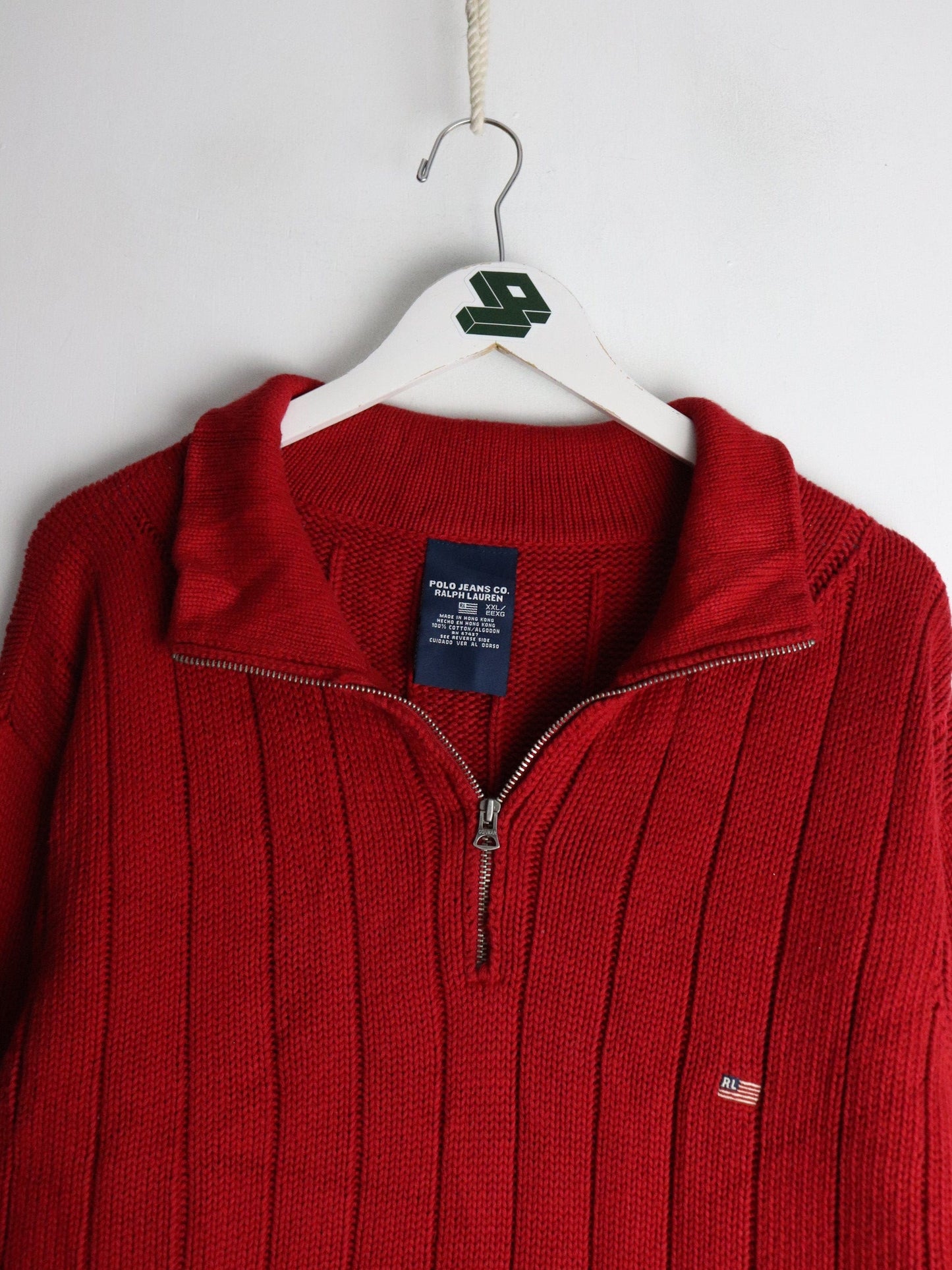 Polo Knitwear Vintage Polo Jeans Co Ralph Lauren Sweater Mens 2XL Red Knit