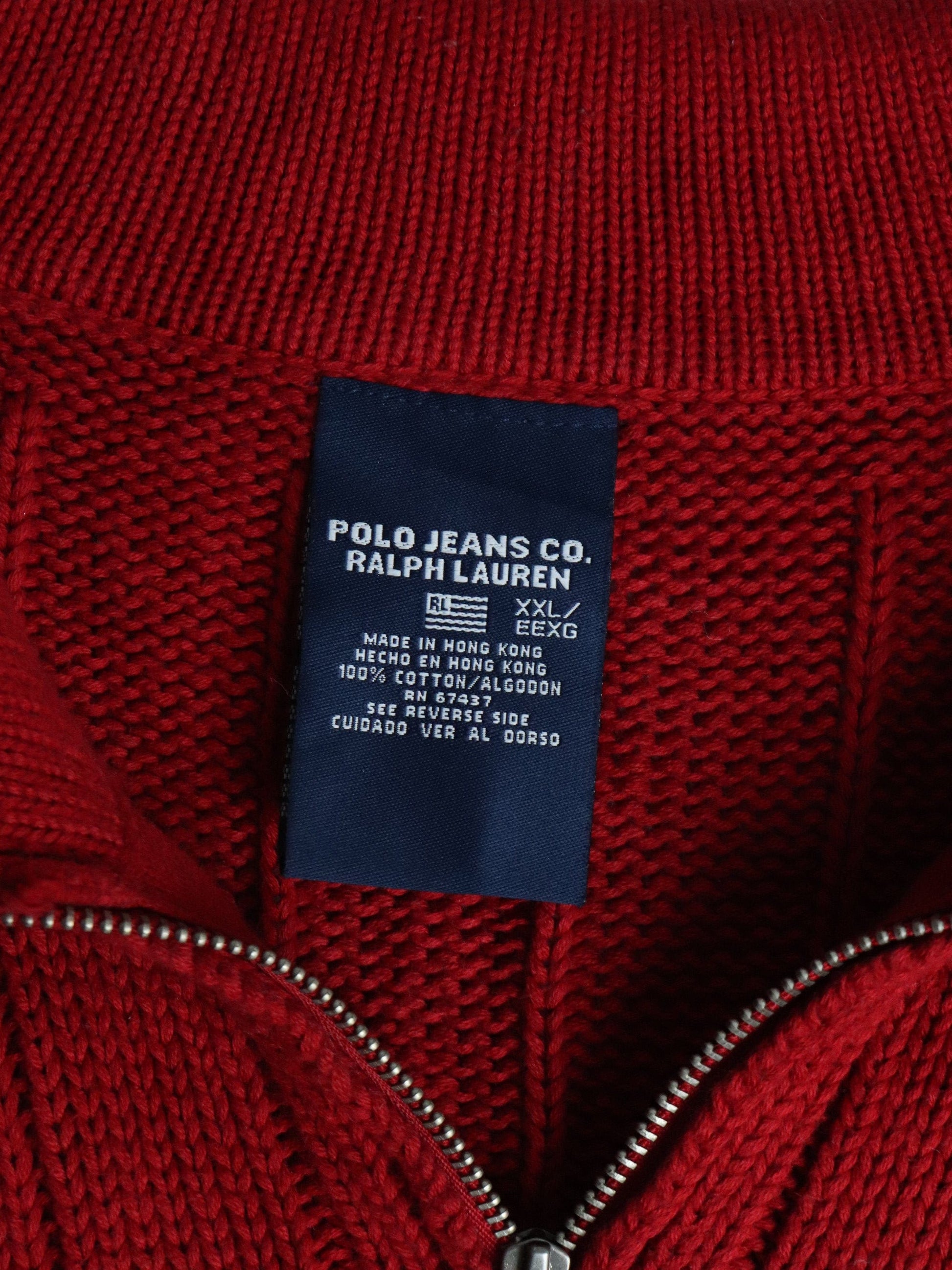 Polo Knitwear Vintage Polo Jeans Co Ralph Lauren Sweater Mens 2XL Red Knit