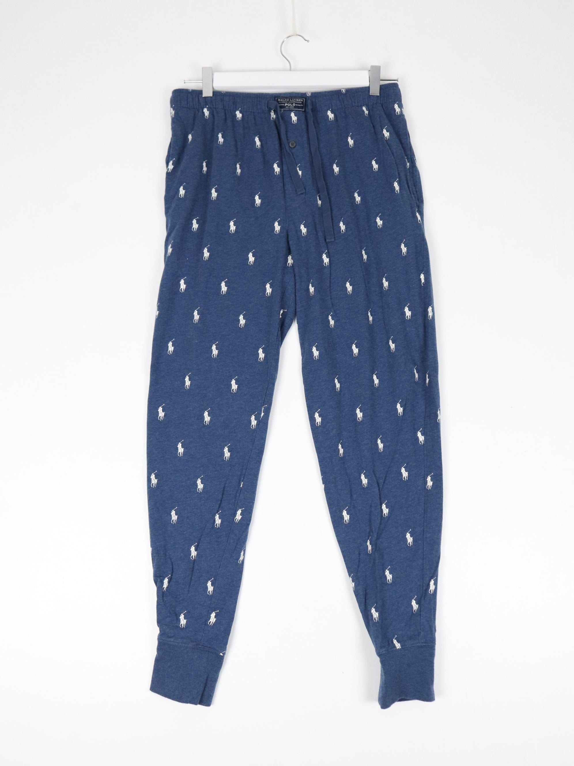 Polo Ralph Lauren Men's All Over Pony Print Pajama Pant Cotton Navy Blue  NWT 3XL