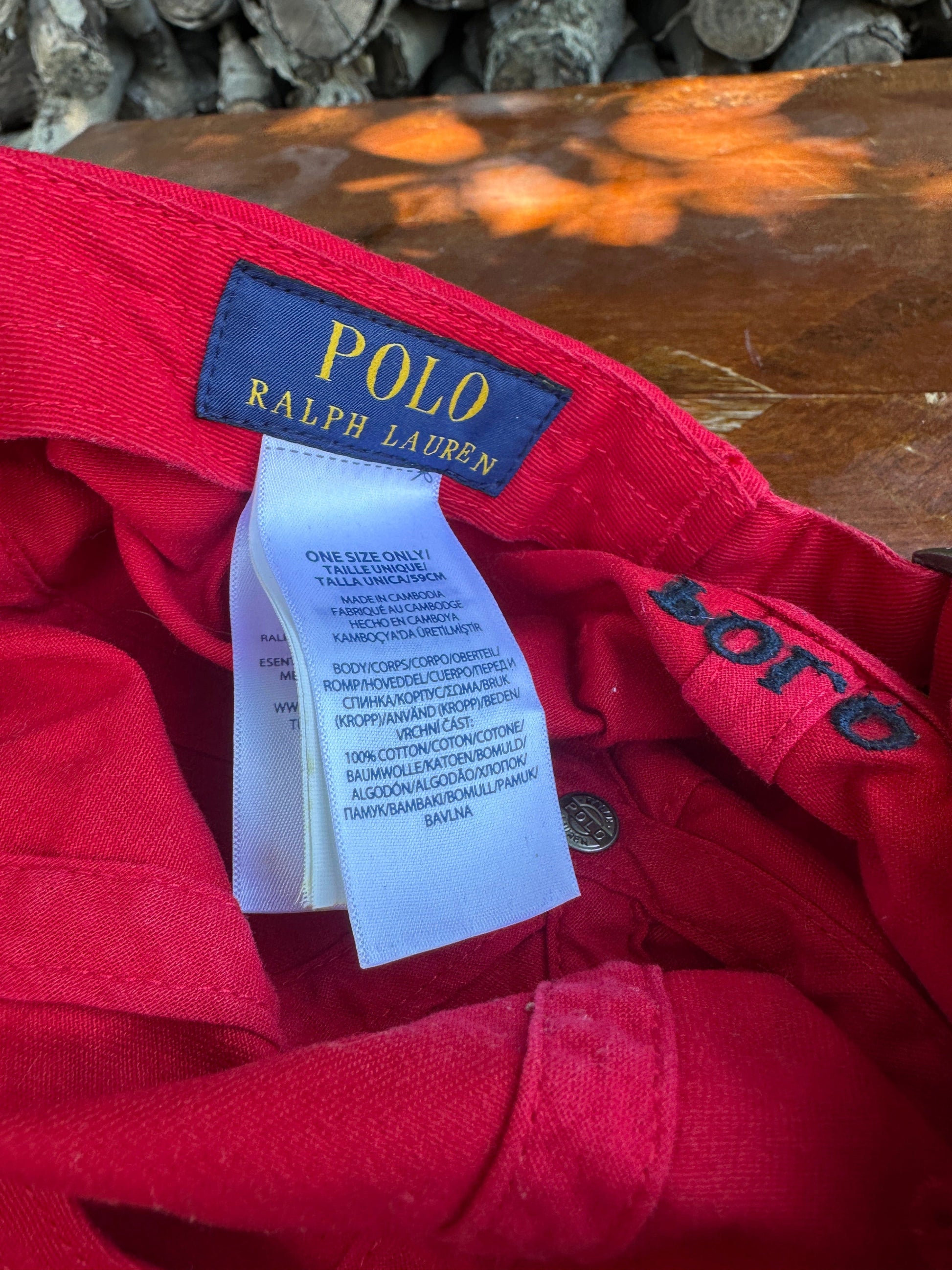 Polo Ralph Lauren Hat Adult Red Strap Back from propervintagecanada