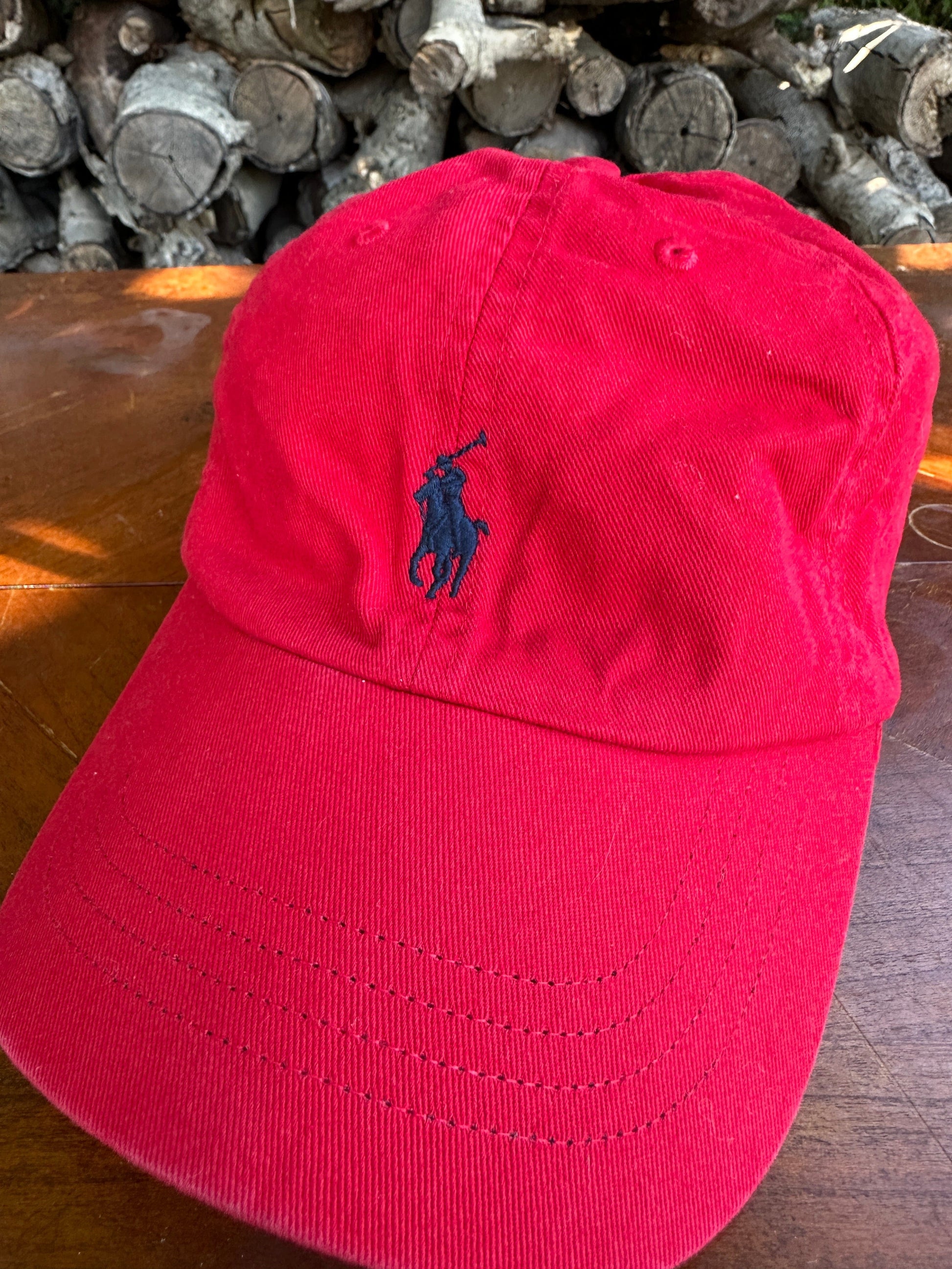 Polo Ralph Lauren Hat Adult Red Strap Back from propervintagecanada