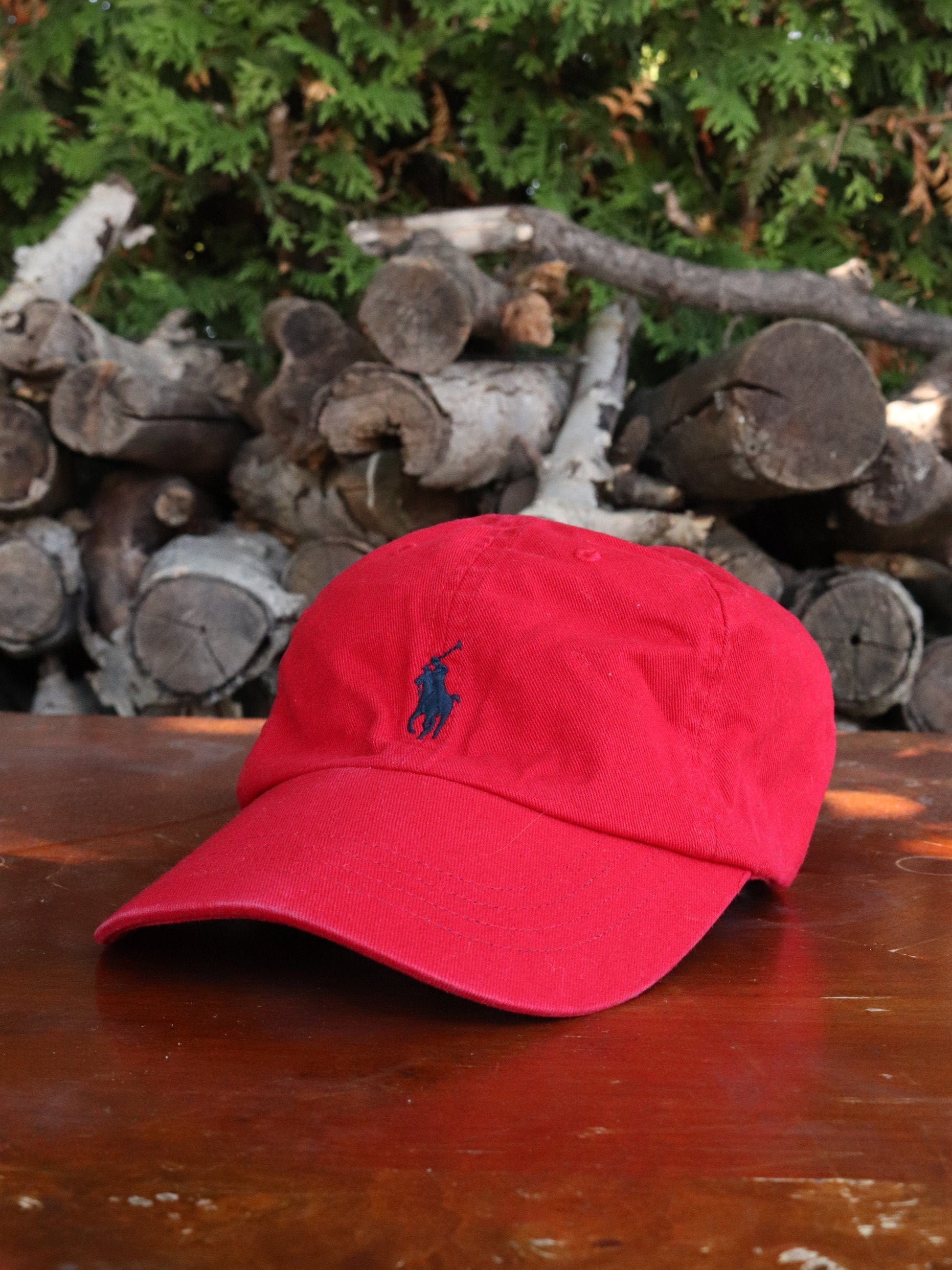 Polo Ralph Lauren Hat Adult Red Strap Back from propervintagecanada