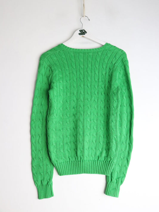 Polo Ralph Lauren Sweater Youth M/L Green Cable Knit