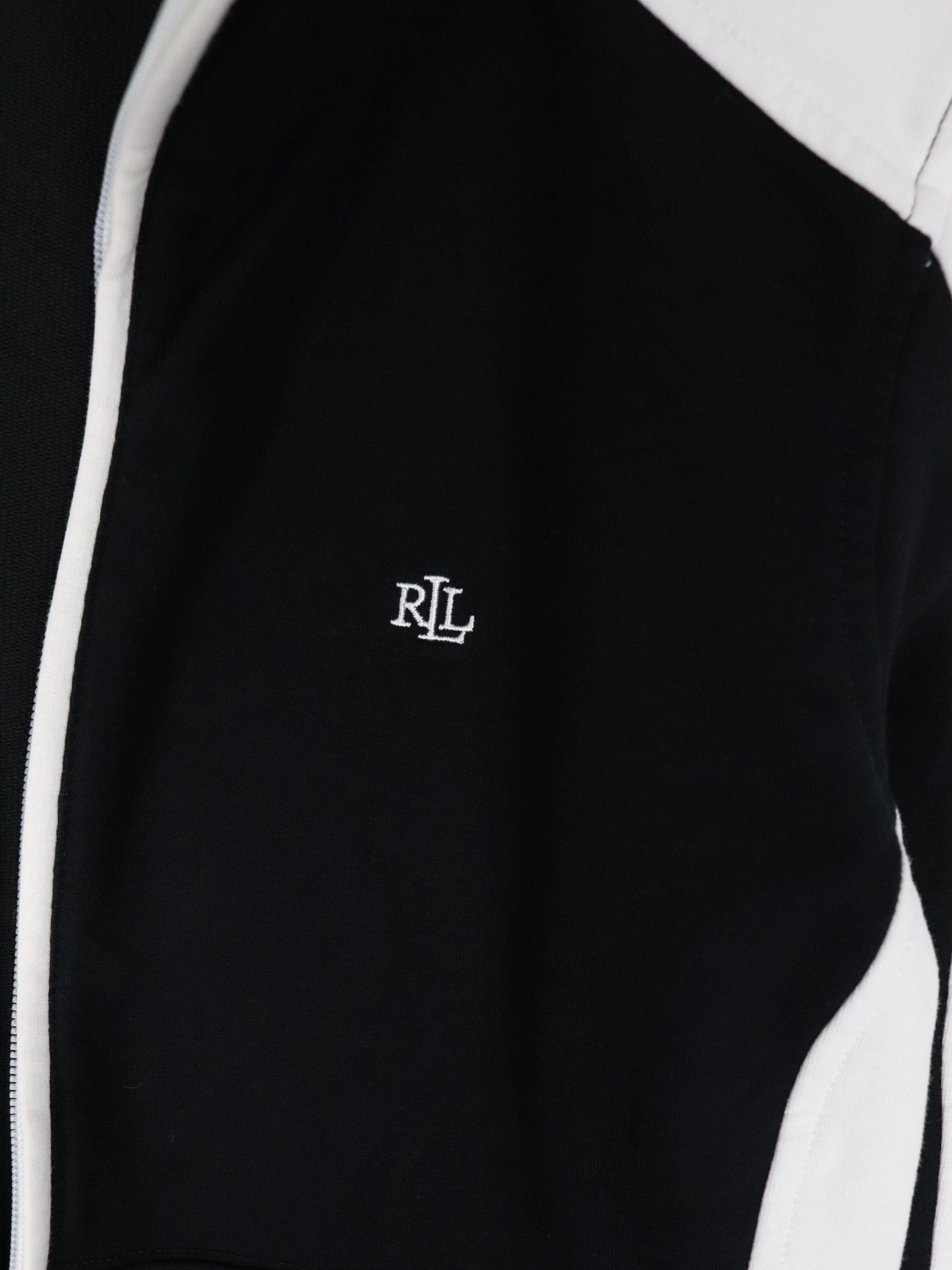 Lauren Ralph Lauren Sweatshirt Womens Medium Black Full Zip