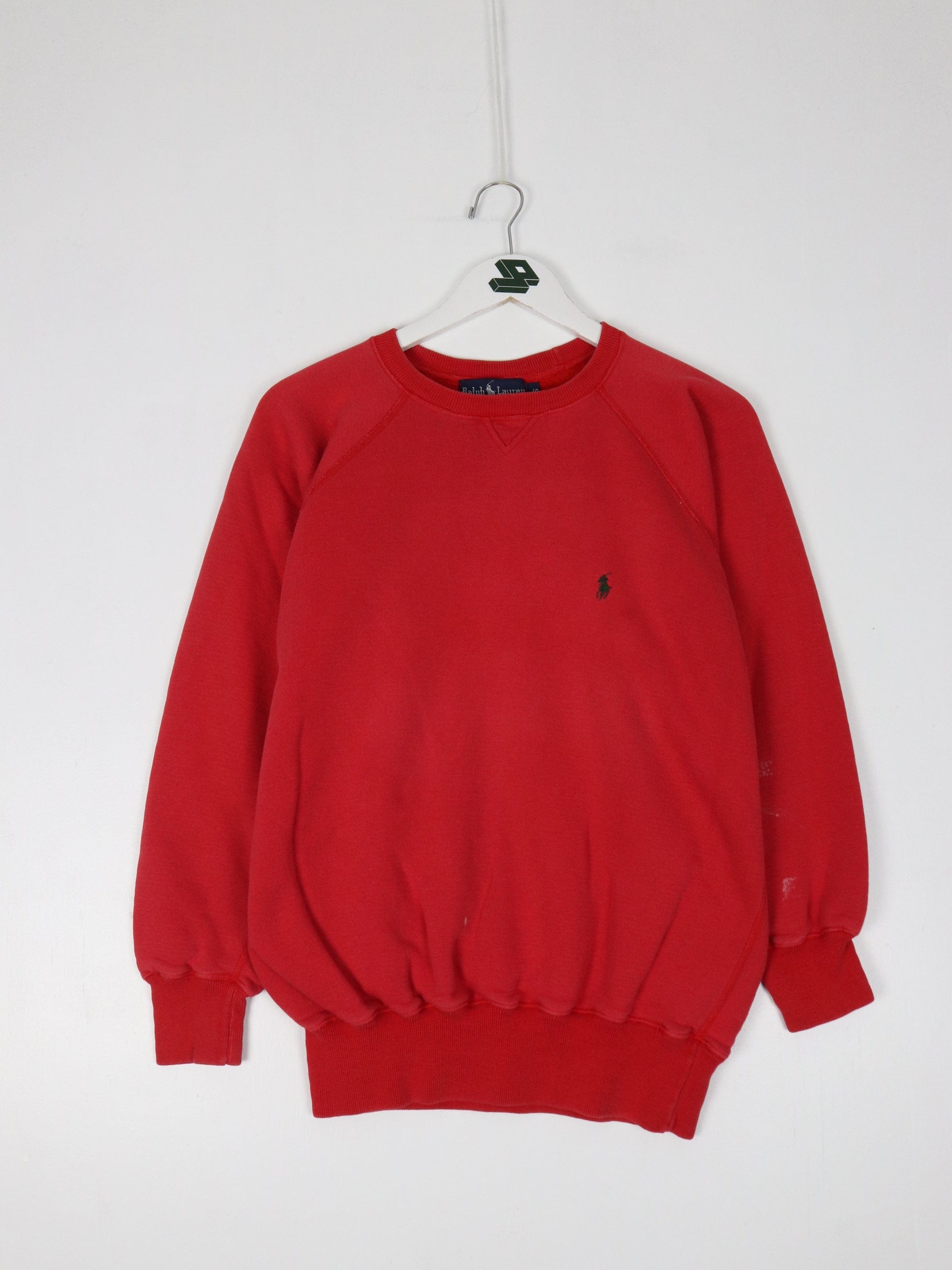 Vintage Polo Ralph Lauren Sweatshirt Mens Small Red Pony Sweater