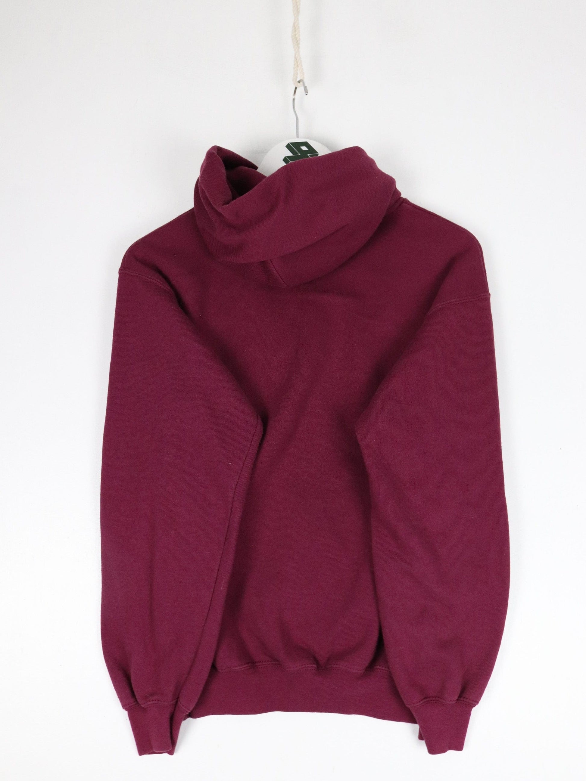 Prague Sweatshirt Mens Small Red Hoodie Spell Out from propervintagecanada