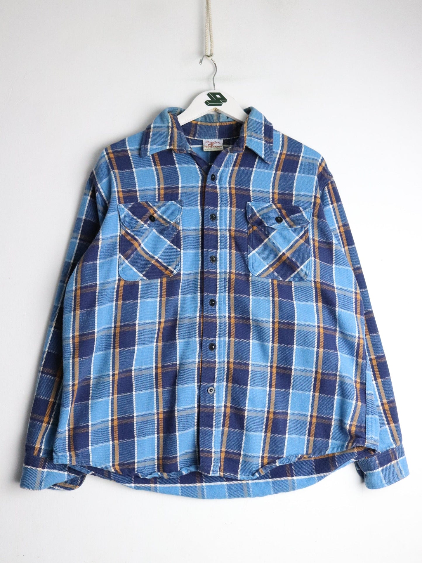Prentiss Shirt Mens Medium Blue Flannel Button Up from propervintagecanada
