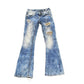 Vintage Y2K Miss Me Bedazzled Low Rise Jeans Women's 23 x 25 / Bootcut / 2000's Embroidered Contrast Stitched Denim from propervintagecanada