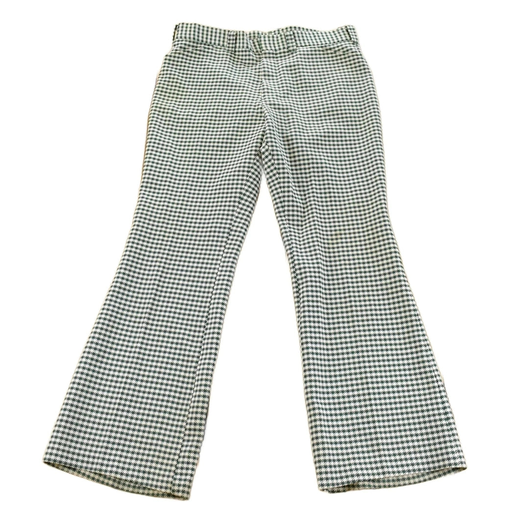 Vintage 1970s Day's Sportswear Checkered Bell Bottom Flare Trousers Women's 35 x 29 / True Vintage / Vintage Pants / Retro Style Pants from propervintagecanada
