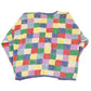 Vintage 1990s Mandal Bay Checkered Abstract Knit Cardigan Sweater Womens L from propervintagecanada