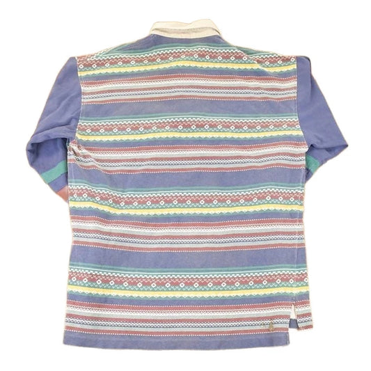 Vintage 1990s Cross Creek Abstract Winter Rugby Button Up Shirt Men's L