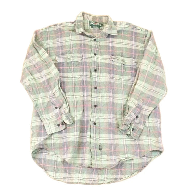 Vintage 1990s American Eagle Plaid Button Up Shirt Men's XL