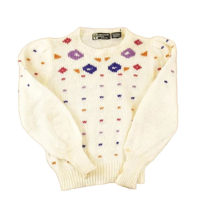 Vintage 1990s Organically Grown Knit Crewneck Sweater Women's S