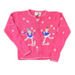 Vintage 1990s Tiara Girls Knit Cardigan Embroidered Skating Sweater Youth L