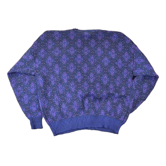 Vintage 1990s Melange Abstract Knit Cardigan Sweater Women's XL