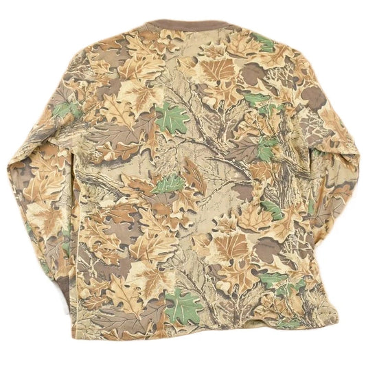 Vintage 1990s Camo Gear Collection Realtree Camo AOP Graphic Print Crewneck Shirt Mens L