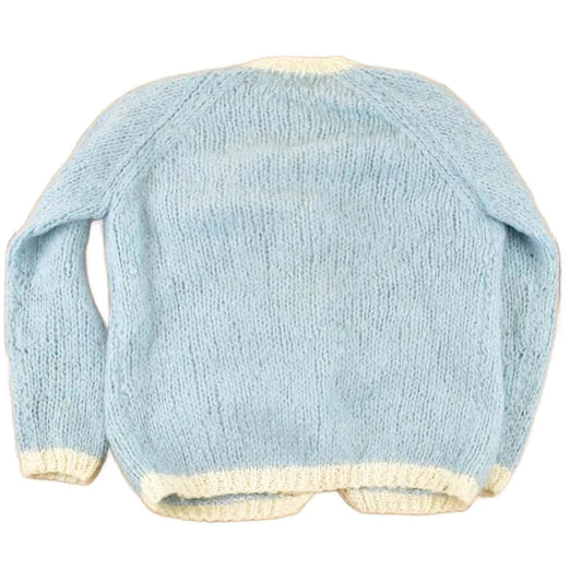 Vintage 1970s Tami Hand Knit Abstract Knit Cardigan Sweater Women's M