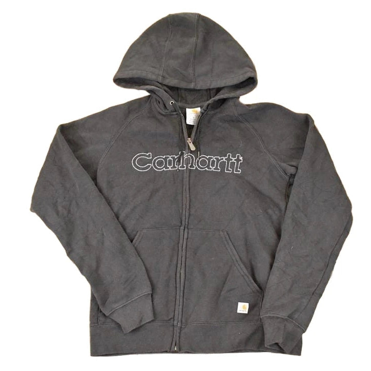 Vintage Y2K Distressed Carhartt Full Zip Hoodie Sweatshirt Womens S