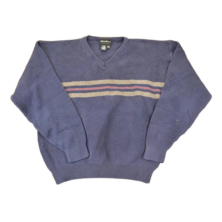Vintage 1990s Eddie Bauer Knit V Neck Sweater Mens L