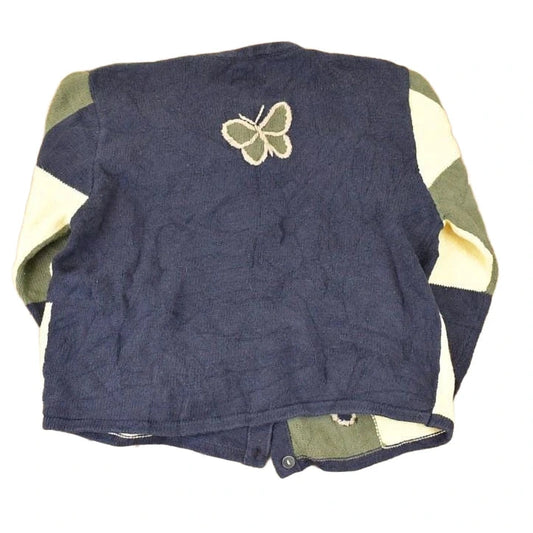 Vintage 1990s Christopher & Banks Abstract Butterfly Knit Cardigan Sweater Womens L
