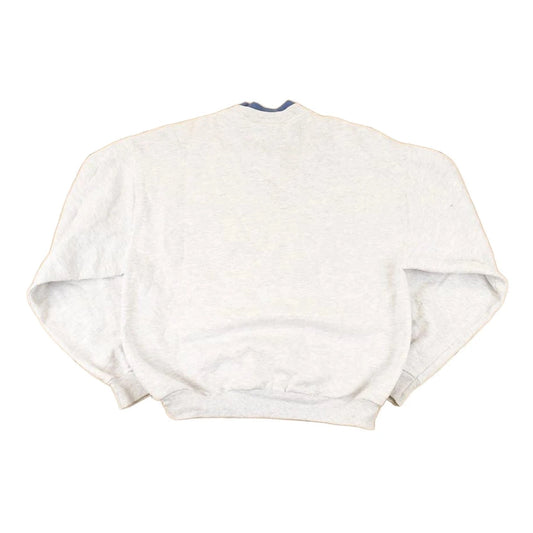 Vintage 1990s Top Stitch Embroidered Cardinal Winter Theme Double Collar Crewneck Sweatshirt Women's L