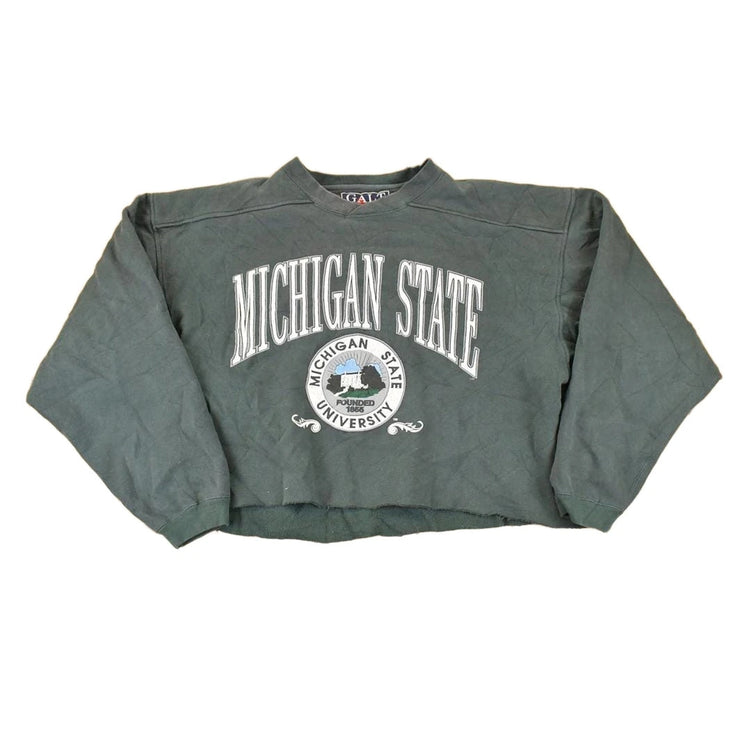 Vintage 1990s Galt Sand Michigan State University Crewneck Sweater Womens Cropped XL