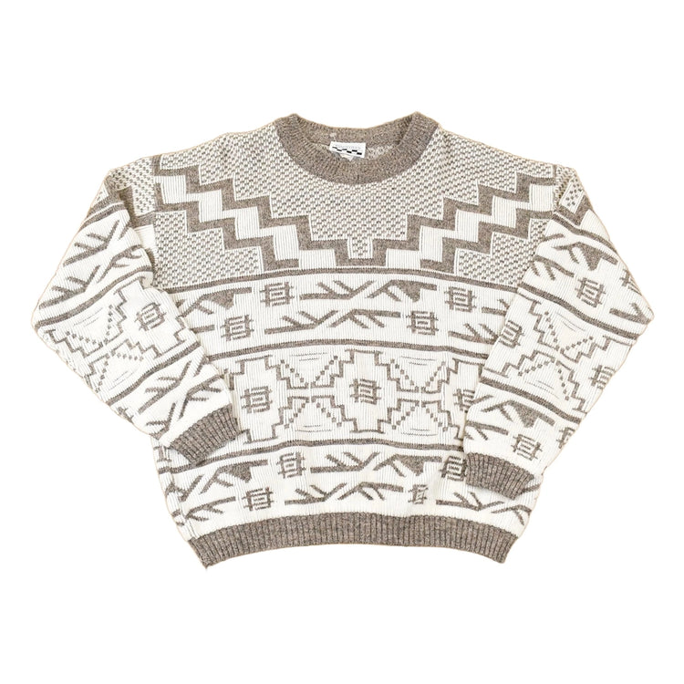 Vintage 1990s Essentiels Abstract Knit Crewneck Sweater Mens L