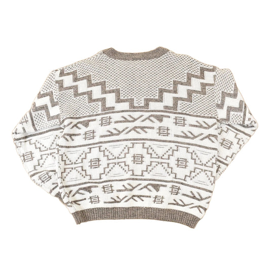 Vintage 1990s Essentiels Abstract Knit Crewneck Sweater Mens L