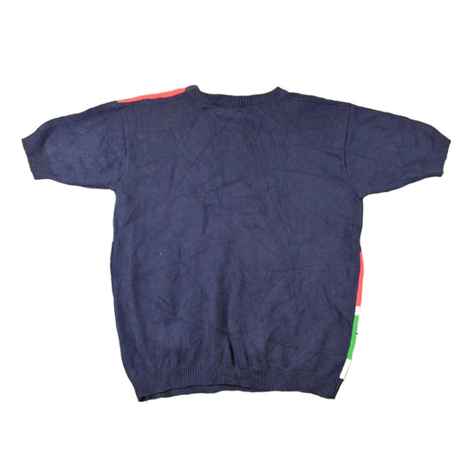 Vintage 1990s Franco Valeri Floral Embroidered Knit Crewneck Sweater Womens L