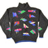 Vintage 1980s Aston Abstract Wool Knit Turtleneck Sweater Mens S from propervintagecanada