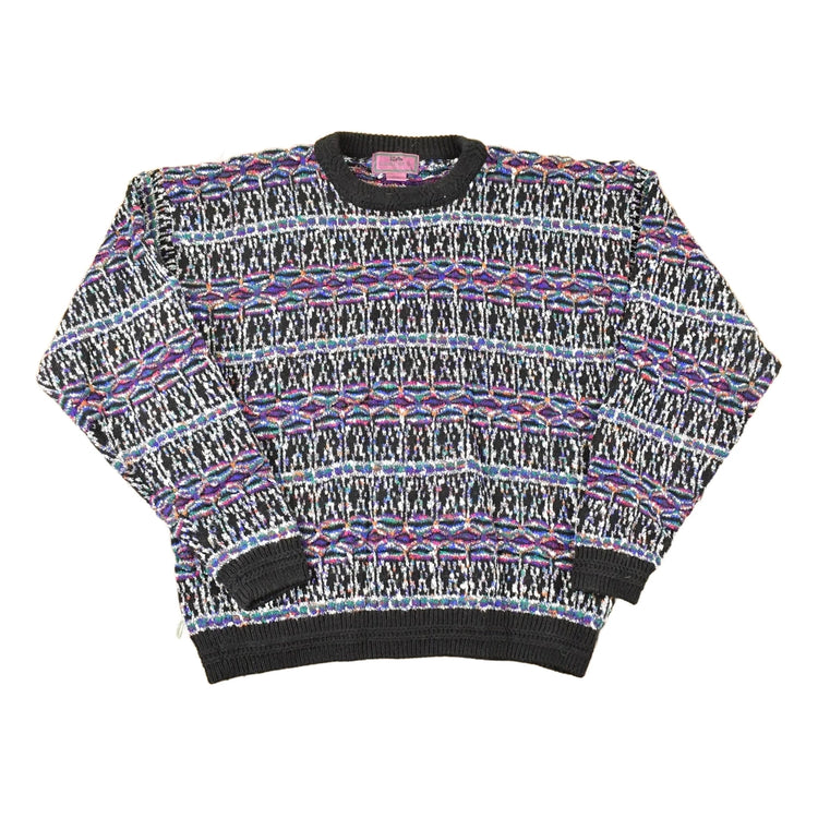 Vintage 1990s Concrete Abstract Knit Crewneck Sweater Mens L