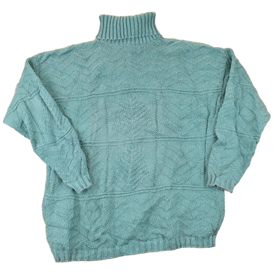 Vintage 1990s Eddie Bauer Cable Knit Turtleneck Sweater Womens L