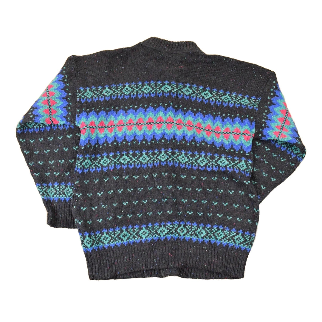 Vintage 1990s Rei Abstract Knit Cardigan Sweater Men's M