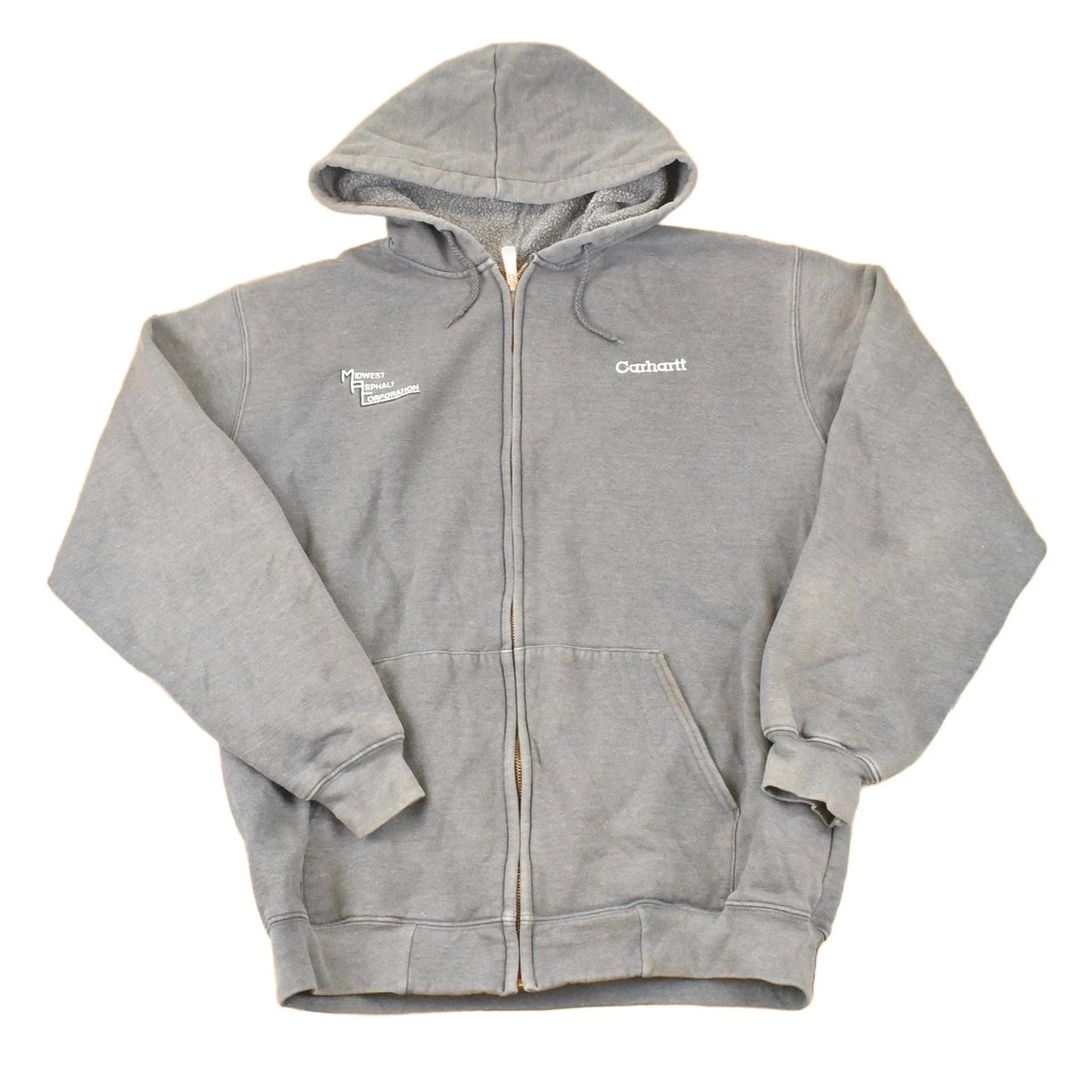 Vintage Y2K Distressed Carhartt Full Zip Hoodie Sweatshirt Men's L