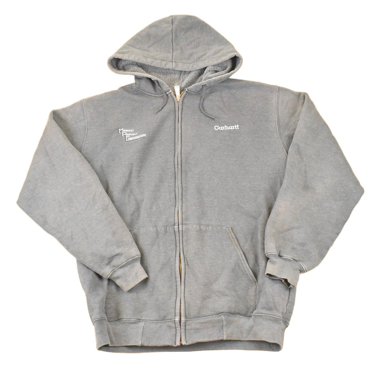 Vintage Y2K Distressed Carhartt Full Zip Hoodie Sweatshirt Men's L