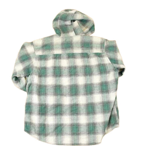 Vintage 1990s In Style New York Plaid Button Up Hoodie Men's M