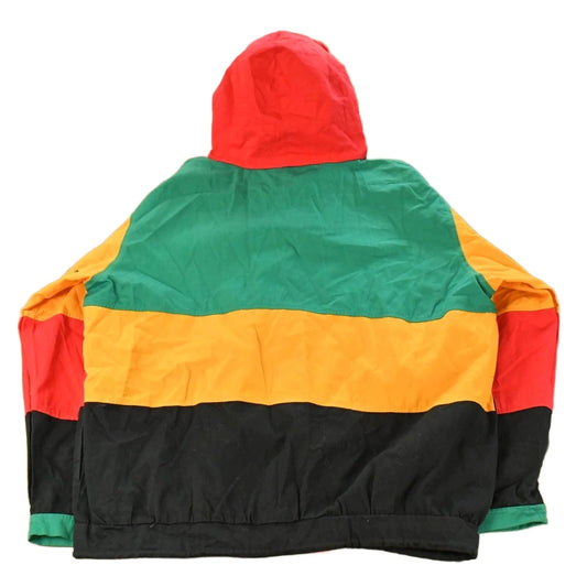 Vintage 1990s Maggie Sport Color Block Hooded Windbreaker Jacket Women's XL