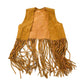 Vintage 1960s Genuine Leather Western Fringe Vest Jacket Women's S
