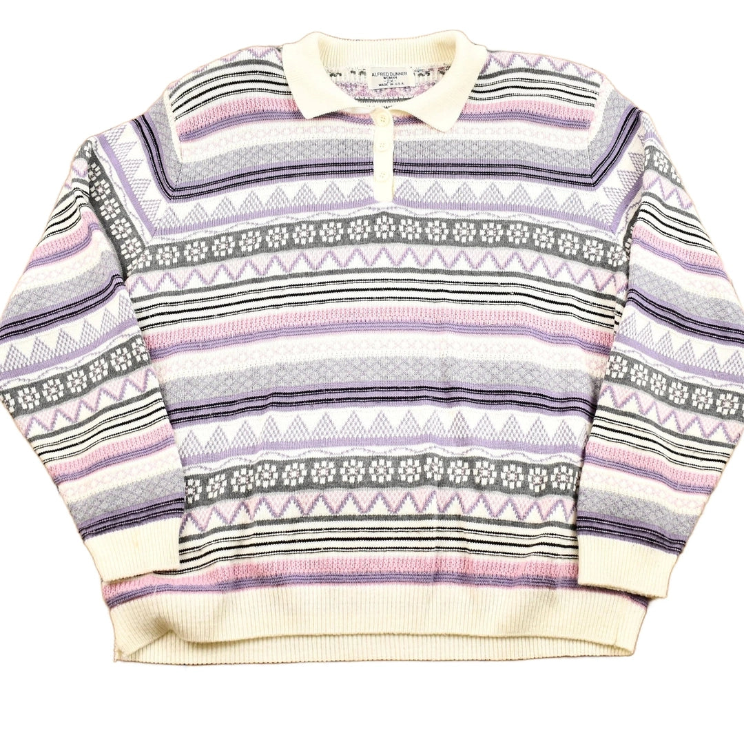 Vintage 1990s Alfred Dunner Womans Collared Knit Sweater Women's 2XL