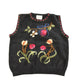 Vintage 1989 Susan Bristol Wool Knit Floral Sweater Vest Women's XS