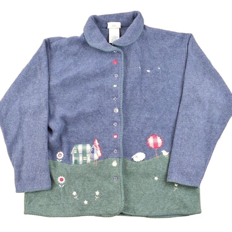 Vintage 1990s Cute Button Up Sweater Women's XL