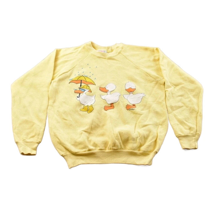 Vintage Cute Ducks Crewneck Sweatshirt Women's XS