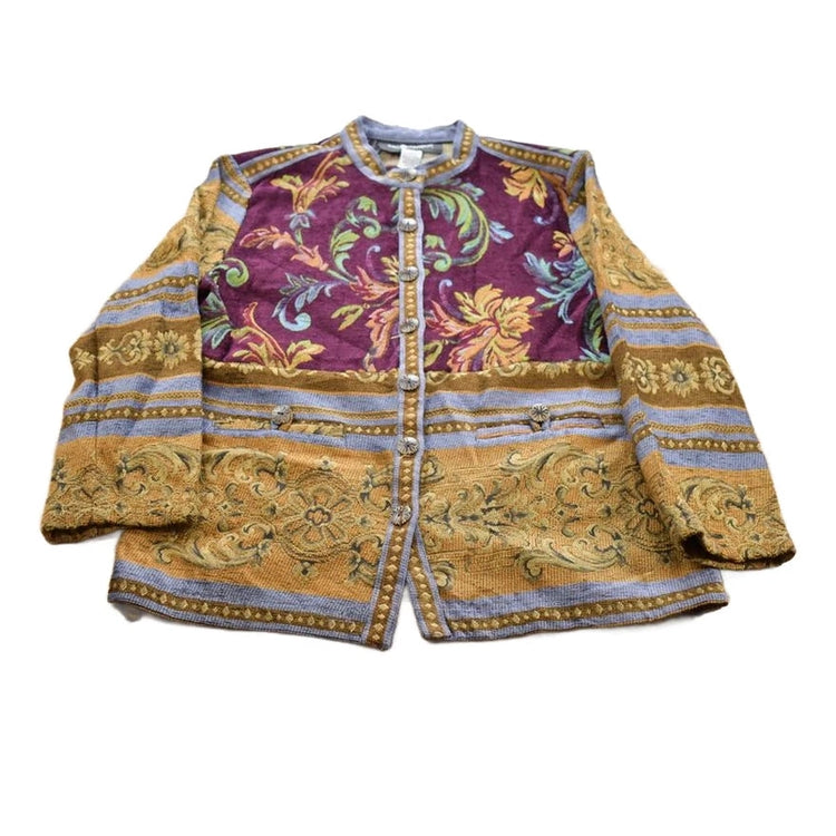 Vintage 1990s Sag Harbor Floral Tapestry Button Up Women's Small