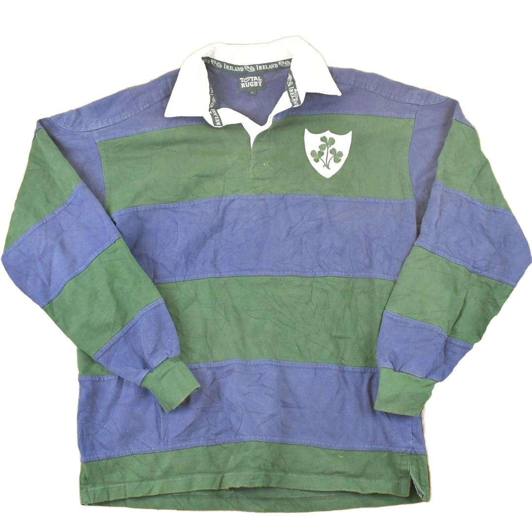 Vintage 1990s Total Rugby Ireland Quarter Button Up Shirt Men's L